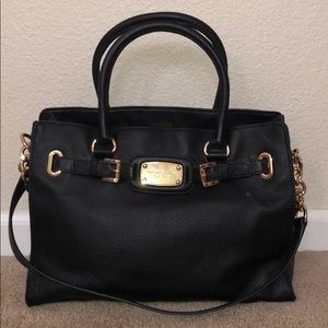 Michael Kors // Black shoulder bag w/ gold detail